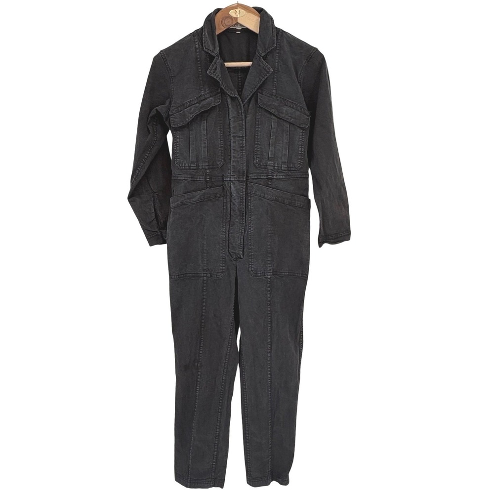 Alex Mill Expedition Jumpsuit Washed Black Tencel‎ Cotton Boiler Suit XS